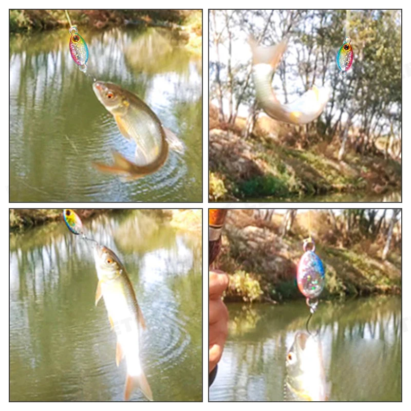 LETOYO 2g 3g 5g 3-12 Uds señuelo cuchara Micro trucha Spinner cebo Artificial perca cebo área trucha señuelo duro cuchara Wobble - imagen 4