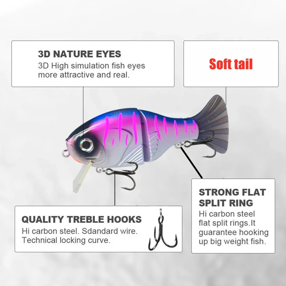 GREENSPIDER-bañador articulado, 120mm, 44,4g, Wobbler, cebo grande flotante para accesorios de pesca, Señuelos de Pesca - imagen 4