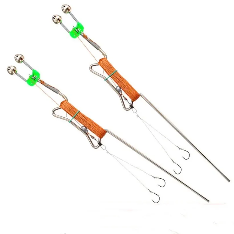 Anzuelo de pesca automático, artefacto integrado de acero inoxidable grueso, desenganche, línea de mano, inserción de suelo, hierba, carpa - imagen 5