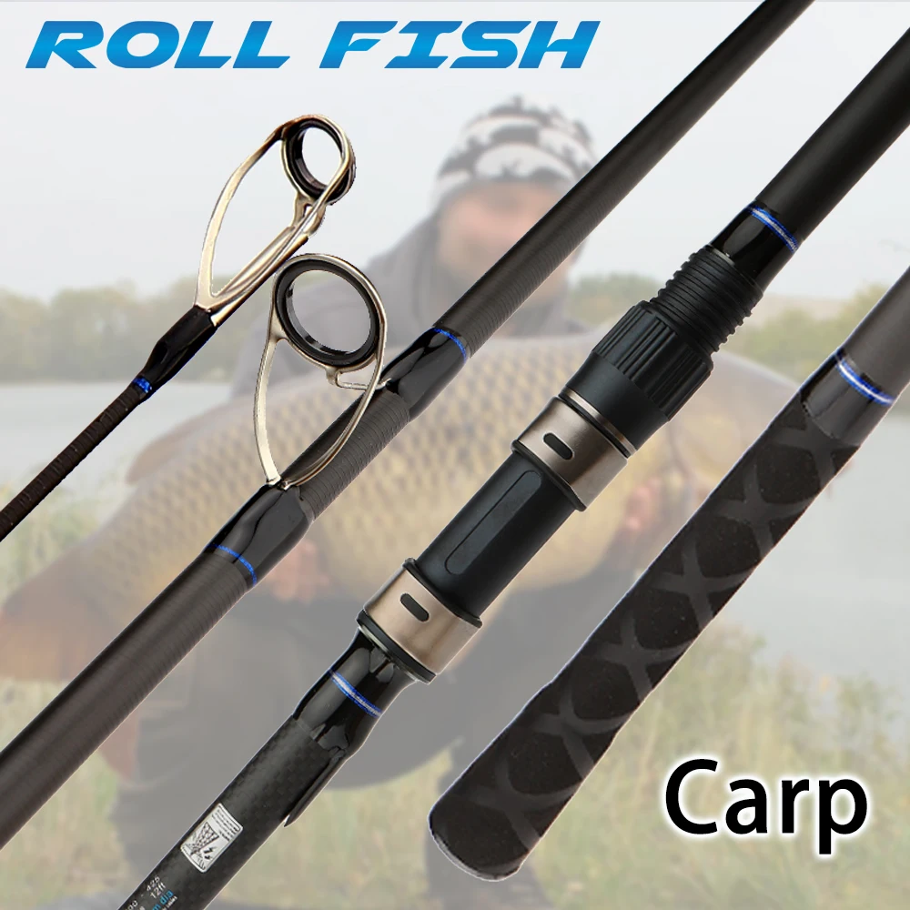 Caña de pescar de carpa ROLLFISH, 3,6/3,9/4,2 m, 4/5/6 secciones, lanzamiento de viaje de fibra de carbono, caña de lanzamiento larga giratoria de 60-200m - imagen 5