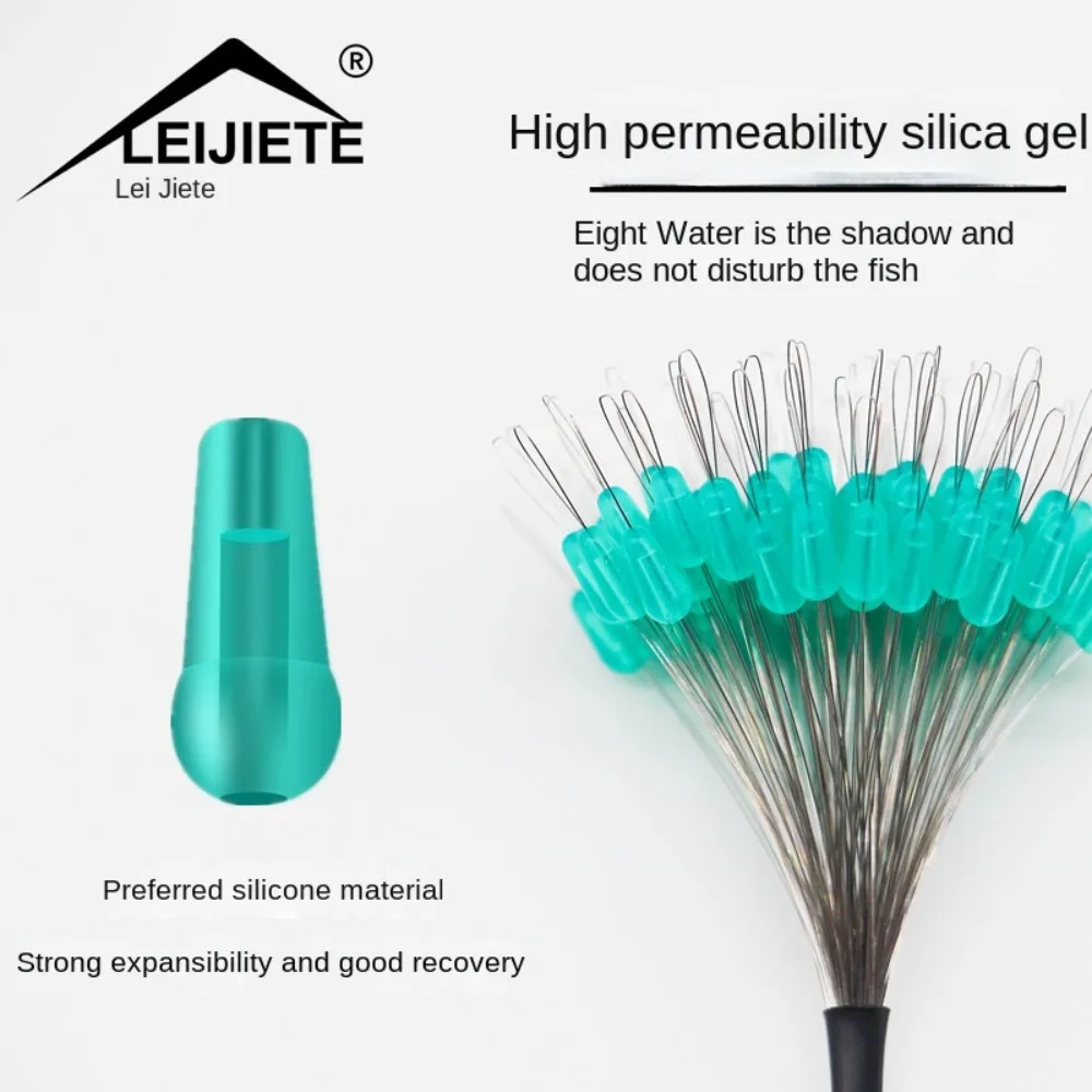 300 Uds. Accesorios de aparejos de línea, tapón de corcho de pesca, suministro de pesca flotante, frijol de goma, frijoles espaciales suaves de alta concentricidad - imagen 3