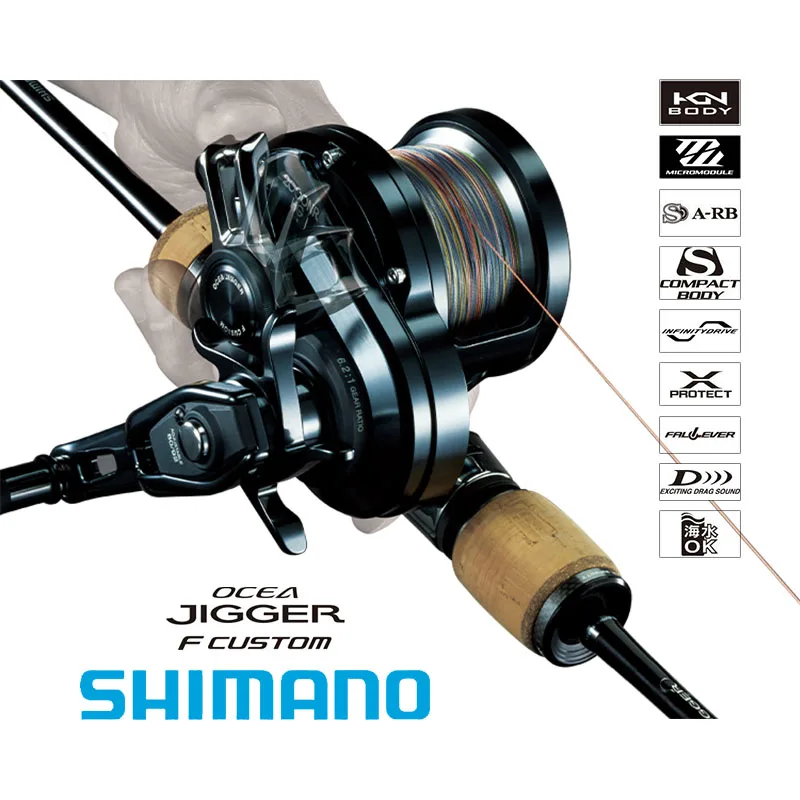 2019 nuevo carrete de pesca Jigging de agua salada SHIMANO Original OCEA JIGGER F personalizado 1000HG 1001HG 1500HG 1501HG 2000NRHG 2001NRHG - imagen 2