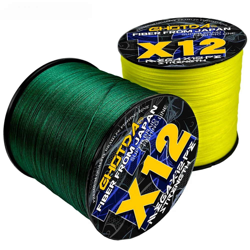 Línea de pesca de alambre trenzado de PE, 100M, 300M, 9/12 hebras, 0,14mm-0,55mm, 20LB-120LB, líneas de pesca de carpa multifilamento fuertes Multicolor - imagen 5