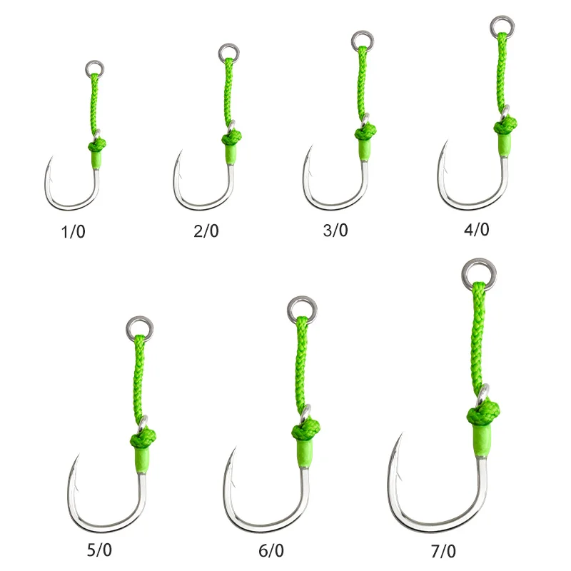 OBSESSION HK054 4 unids/bolsa asistencia pesca en el mar plantilla lenta anzuelos individuales 1/0-7/0 gancho individual de acero rico en carbono para agua salada - imagen 4