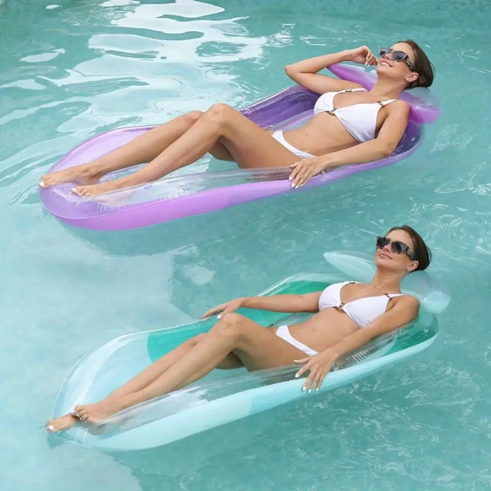 Silla de agua inflable de PVC, colchones de aire grandes de Color degradado, cama plegable para dormir en piscina - imagen 2