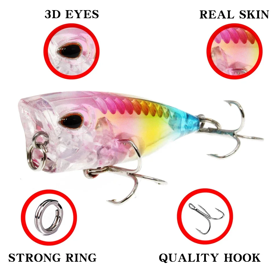 Señuelos de Pesca de alta calidad, 1 piezas, 6 colores disponibles, mini cebo de 4cm/3,2g, Crankbait Wobblers, aparejos de pesca 10 #, novedad - imagen 3