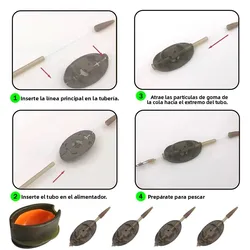 Juego de alimentadores con método de liberación rápida, aleación de zinc, antioxidante, 20 g-50 g, varios tamaños para una pesca de carpa eficiente en agua dulce/salada