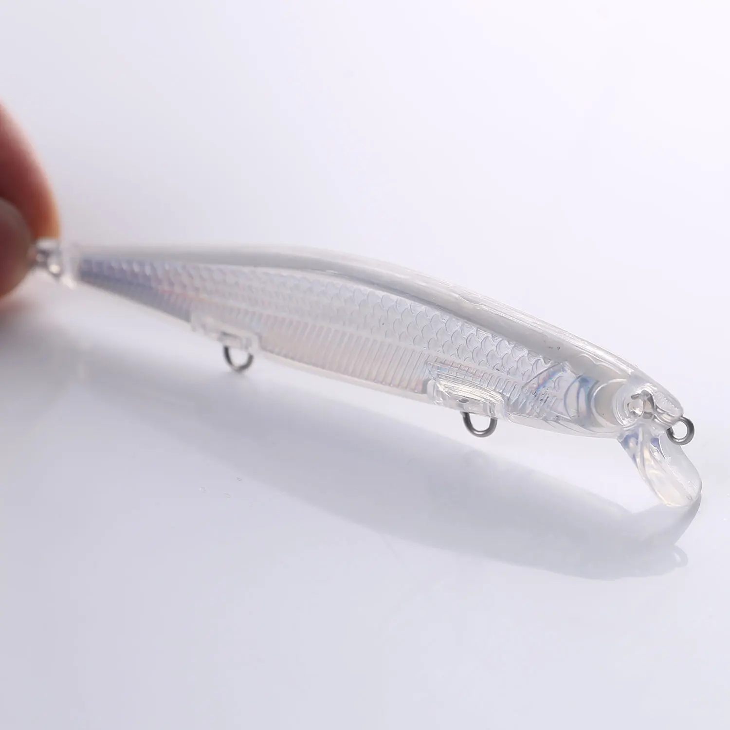 Señuelos Minnow transparentes sin pintar para bricolaje láser