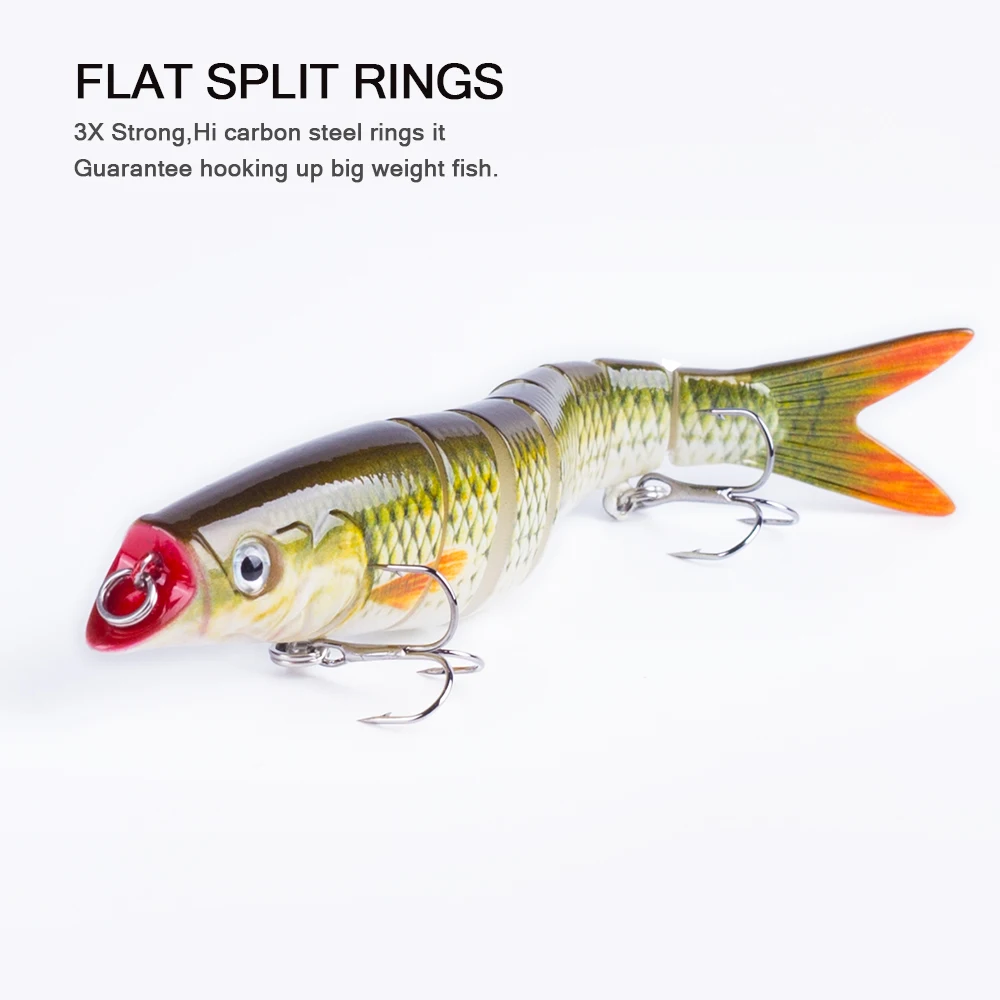 Hanlin-señuelo de pesca multiarticulado, 140mm/22g, Crankbait para trucha, 9 segmentos, Wobblers que se hunden, Swimbait duro Artificial, aparejos de lubina - imagen 4