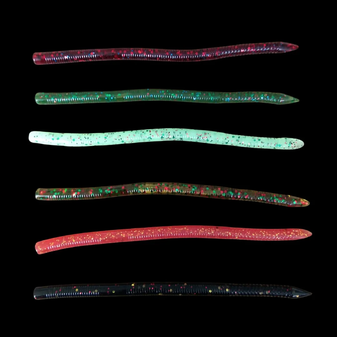 Lote de señuelos artificiales de gusano de pesca, 10 piezas, 135mm, 3,8g, tornillo de hundimiento, cebo suave, larva, largo - imagen 5