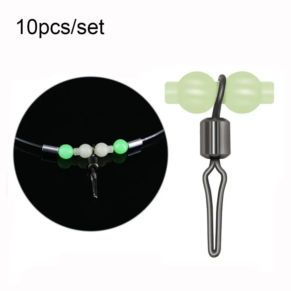 Conector de pesca en forma de T de 10/20 piezas, luminoso, anillo giratorio de barril de 3 vías, Conector de línea de señuelo de anzuelo, aparejos de pesca de alta calidad