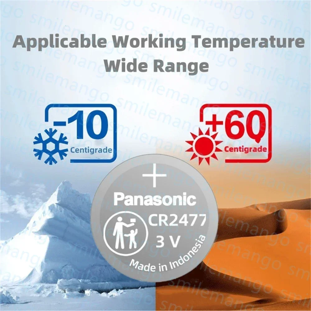 Batería Litio CR2477 Panasonic 3V – Botón para medidores e instrumentos - imagen 3