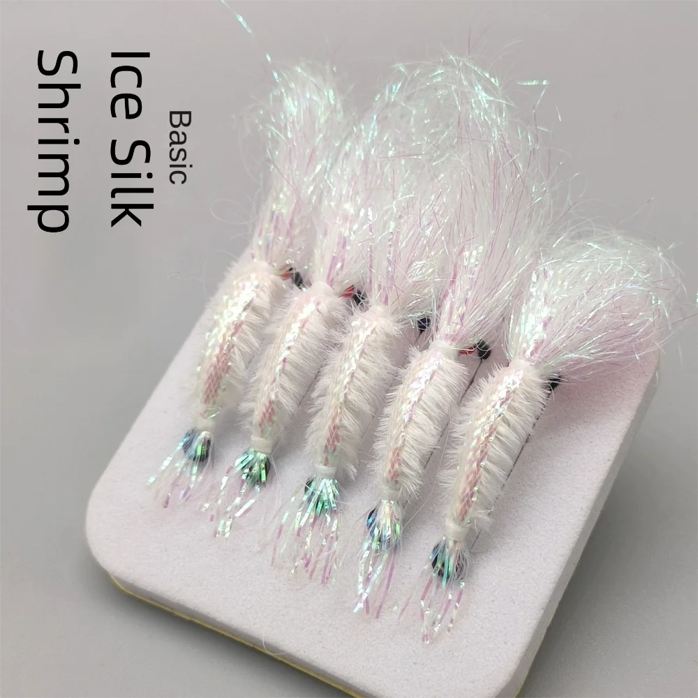 # 4 # 6 # 8 # 10 # 12 # 14 ojos de cadena de cuentas camarones de agua salada filamento de viscosa diseño Flash moscas de pesca señuelos cebo de pesca Flash - imagen 5