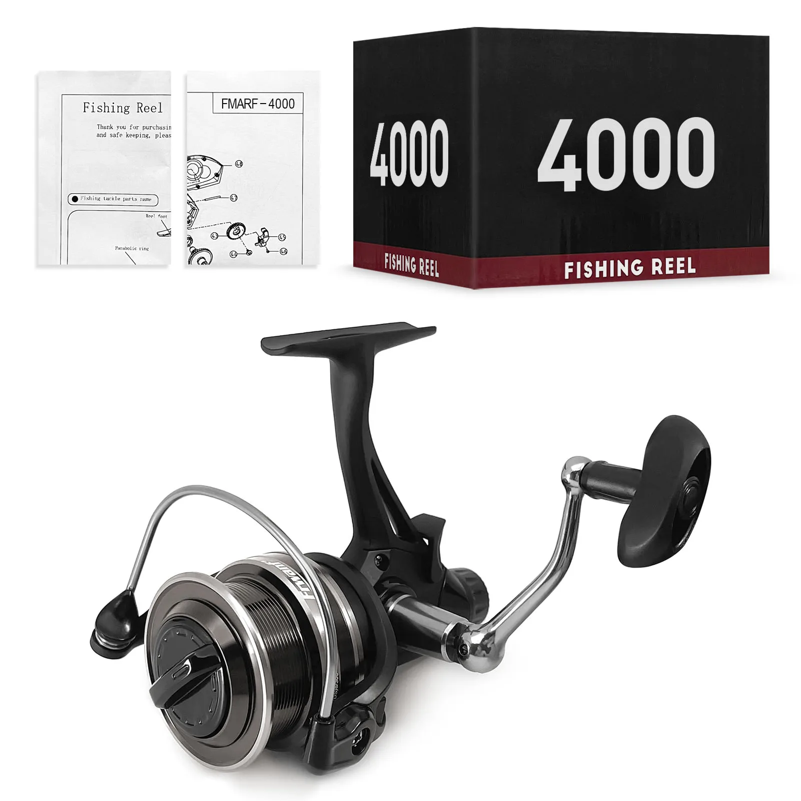 Carrete de pesca Frwanf con diseño de freno doble, 8KG MaxDrag 4BB 4000-5000H, carrete de pesca giratorio intercambiable de aluminio CNC izquierdo/derecho - imagen 3