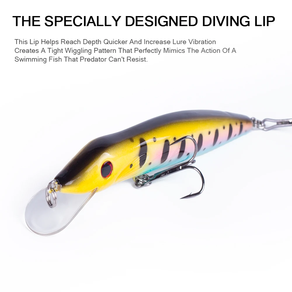 Hanlin Minnow Jerkbait Señuelos de Pesca flotantes, Wobbler Crankbait, Lucio Artificial, Musky, duro, aparejos de lubina, 125cm, 14,5g - imagen 3