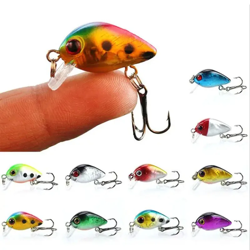 WEIHE10pcs/lot Mini Señuelos de Pesca Crankbait 3cm 1,5g hundimiento cebo duro Artificial Minnow Swimbait Wobblers juego de Señuelos de Pesca de Carpa - imagen 3