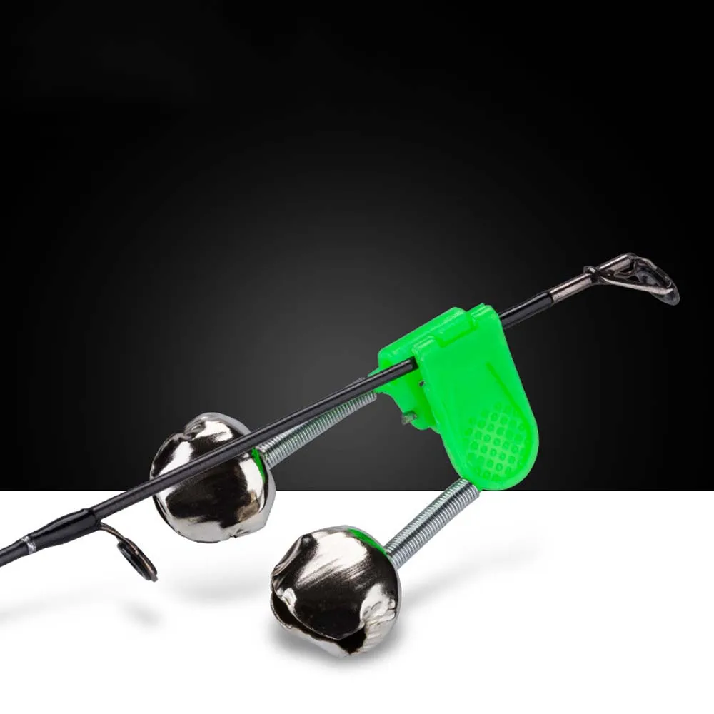 Punta de abrazadera de caña indicadora, anillo de Clip de cebo, alarmas de mordedura de pesca, accesorios de pesca, campanas en espiral gemelas - imagen 3