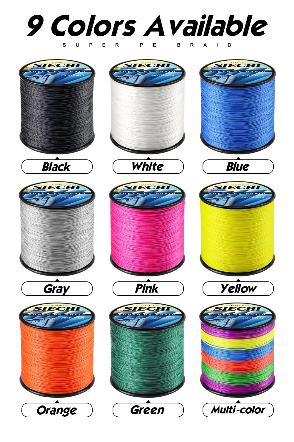 ¡Descubre los colores vibrantes de Super PE Braid para sus aventuras de pesca!