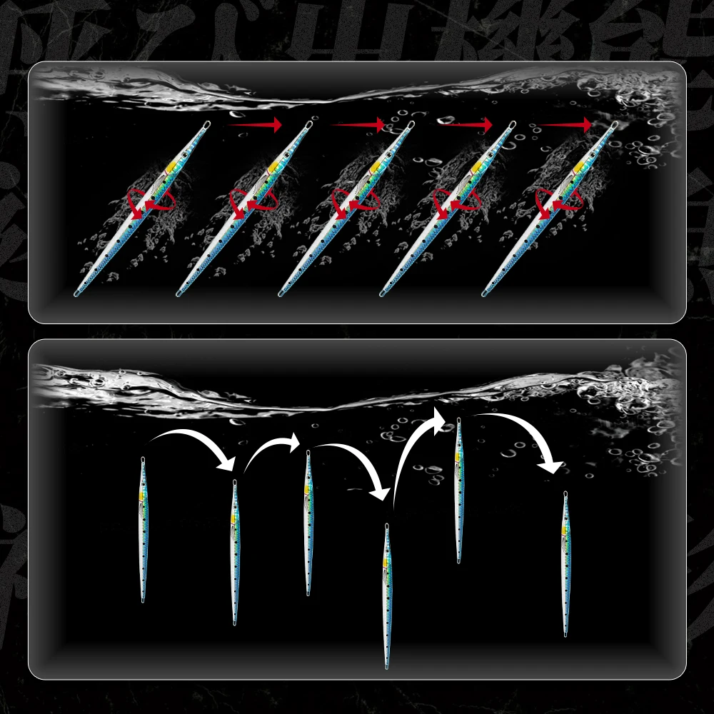 Hunthouse-señuelo de pesca de Jigging con aguja de Metal, cebo duro que se hunde, 140mm/36g, 160mm/56g, costa de agua salada de fundición lenta para atún y lubina - imagen 3