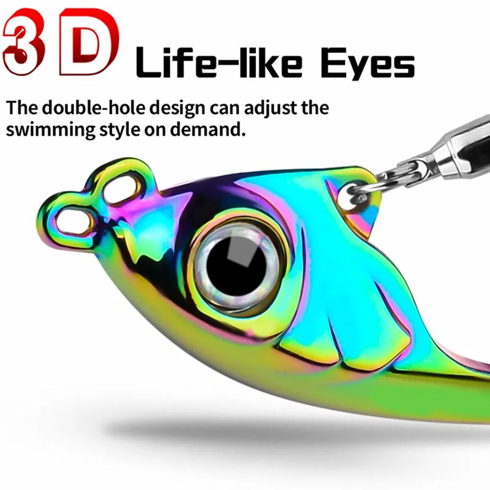 Señuelo giratorio de Metal, 1 piezas, 7g, 10g, 15g, cola larga VIB, cuchara de cebo para lubina, trucha, Lucio, agua dulce, agua salada, Invierno - imagen 4
