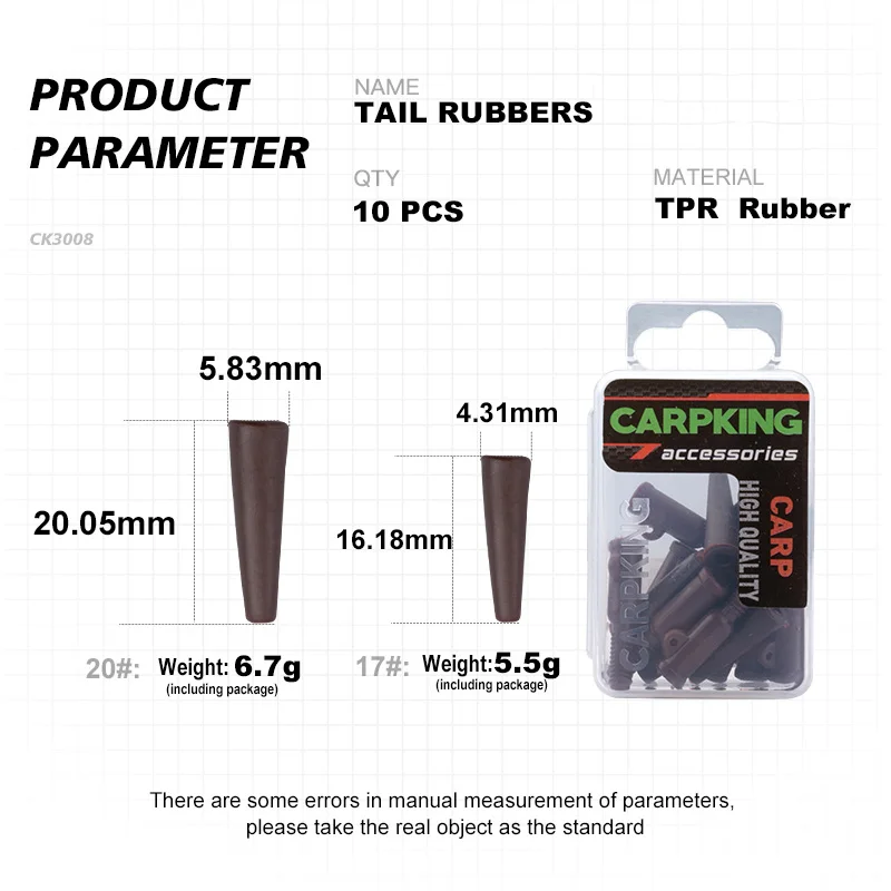 Cola de pesca de carpa Kingdom, mangas de goma antienredos, aparejos terminales para Clips de plomo, aparejos de accesorios de pesca de carpa - imagen 3