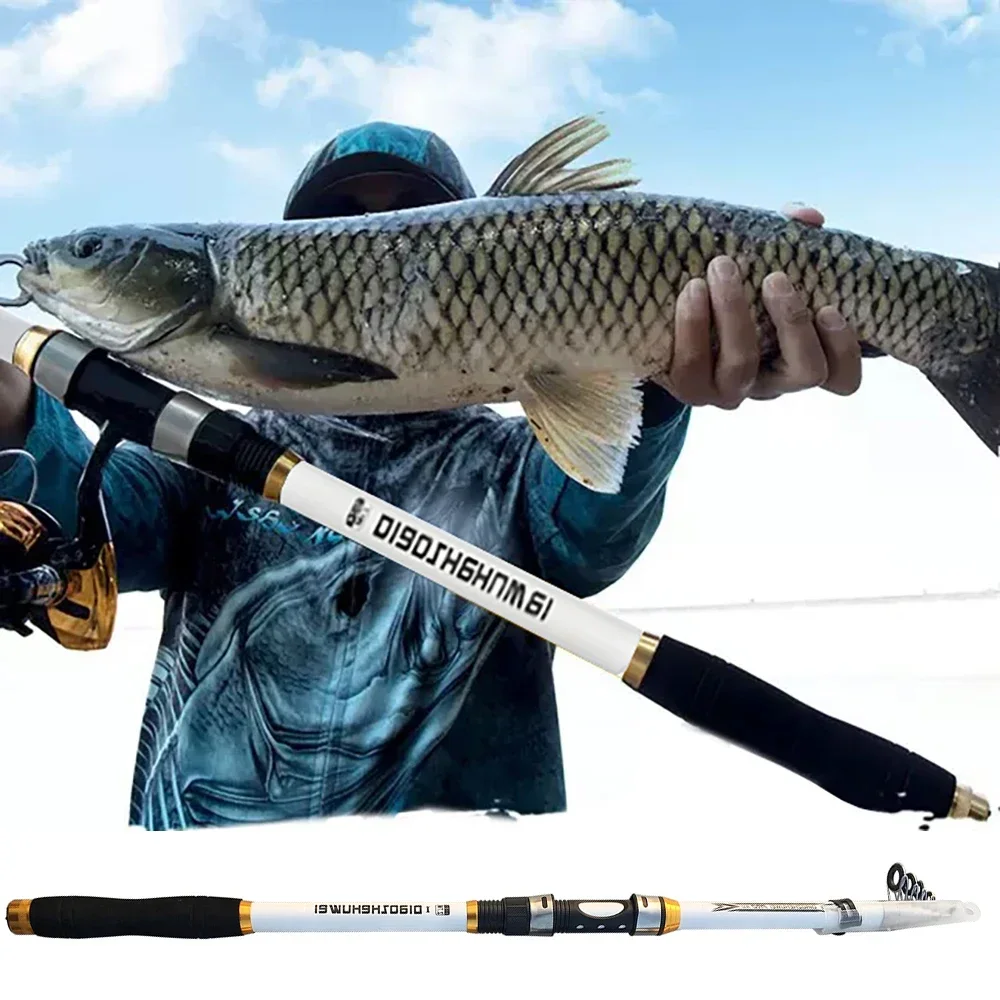 GHOTDA-caña de pescar telescópica de fibra de carbono, accesorio de pesca de lubina, ultraligero y duro, 2,1 M-3,6 M - imagen 4