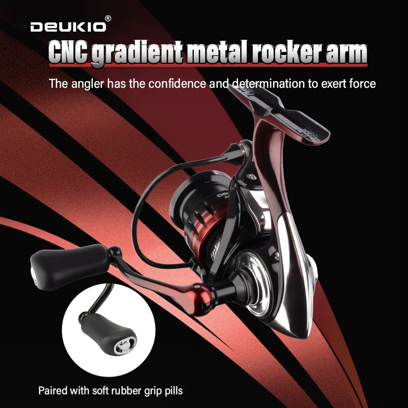 Carrete giratorio DEUKIO 5,2: 1 relación de engranaje 18LB arrastre máximo CNC mango de carrete de Metal carrete de pesca para agua dulce agua salada 2500 3000 tamaño - imagen 5