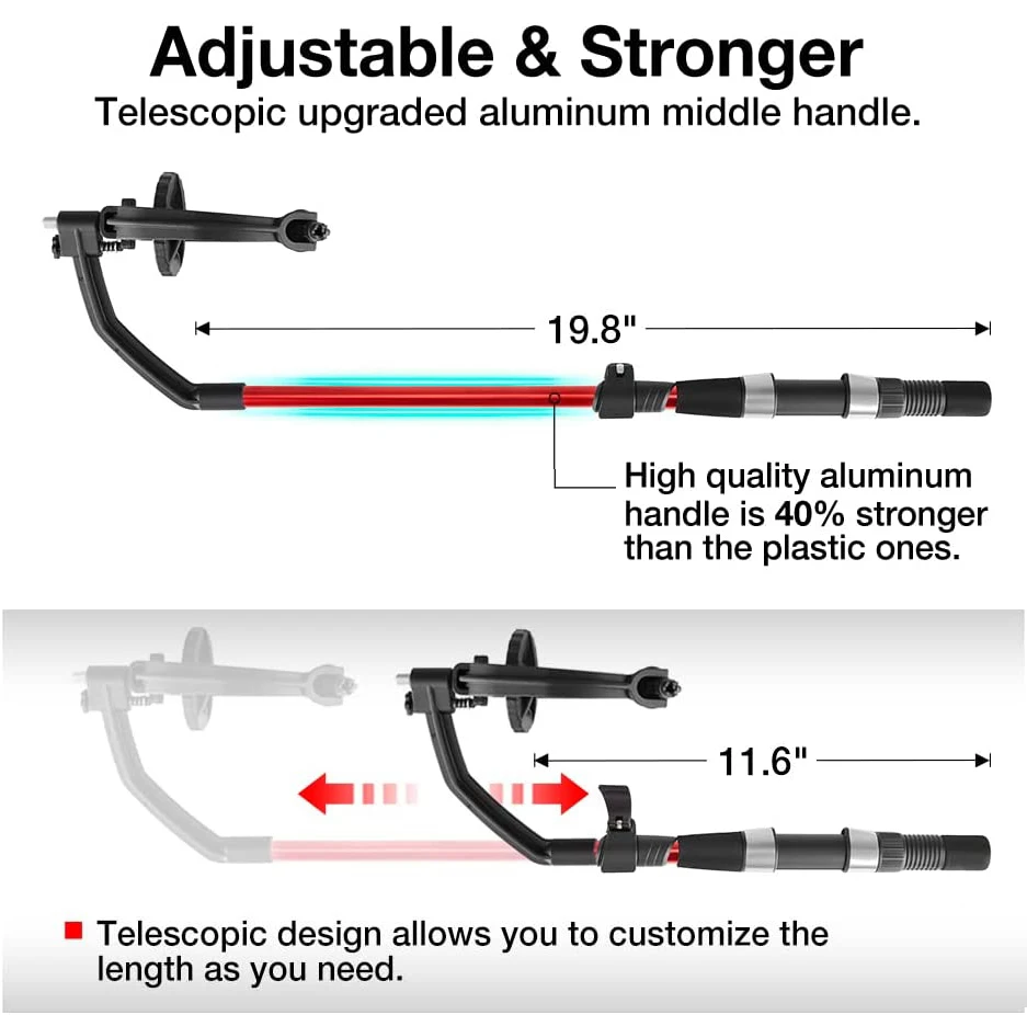 Aventik-Enrollador de línea de pesca, carrete antigiro, con mango de aluminio ajustable - imagen 5