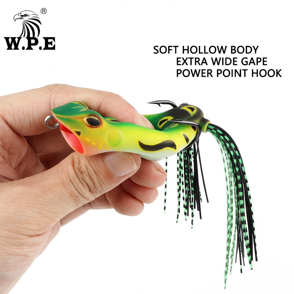 W.P.E-señuelo de rana de piezas, señuelo suave de 6,5 cm y 16g, Wobbler de silicona, cabeza de serpiente, Lucio, cebo suave, aparejos de pesca - imagen 3