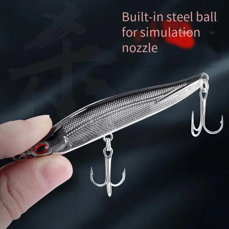 Equipo de pesca PD Pencil Road Runner, cebo de fundición larga, Warbler simulado, cebo falso de rayas blancas - imagen 2