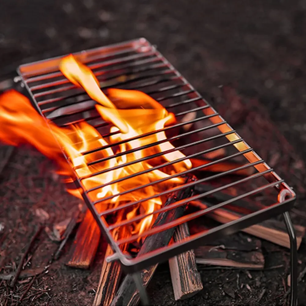 Soporte plegable portátil para parrilla de barbacoa y acampada, olla de acero inoxidable, estante para parrilla, quemador, soporte para estufa para cocina de Picnic - imagen 3