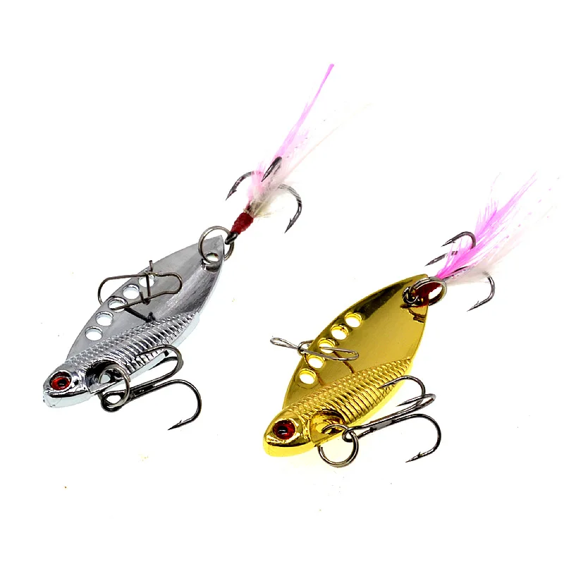 Señuelo de pesca con cuchara giratoria, cebo para peces con mosca, señuelos artificiales, plantilla de plumas, cebos de manivela de aleación de Zinc, 10g/14g/22g - imagen 4