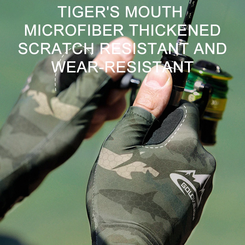 WALK FISH-guantes de pesca UPF 50 +, protección solar sin dedos, guantes de Pesca para el sol para mujeres y hombres, al aire libre, 1 par - imagen 5