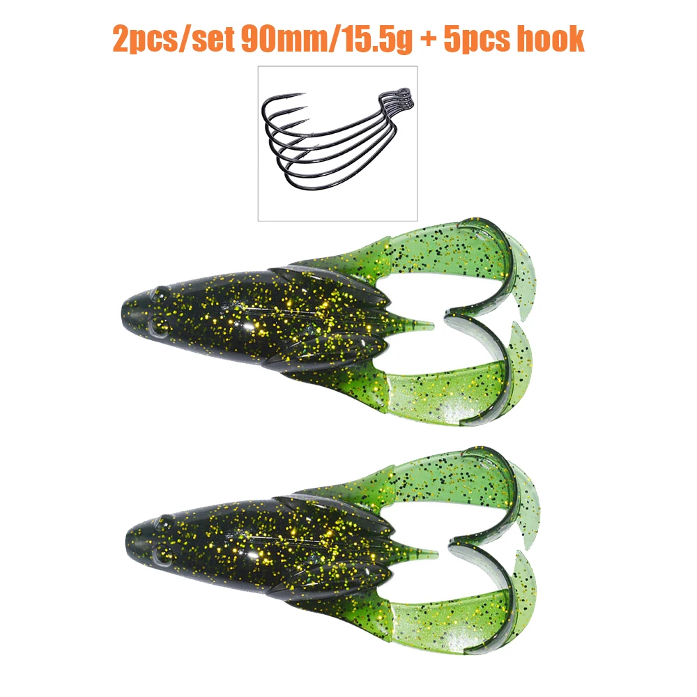2 unids/set 90mm/15.5g anzuelo flotante de cebo de rana de agua, señuelo de pesca de trueno de silicona, cebos blandos, aparejos de pesca Wobbler artificiales - imagen 5