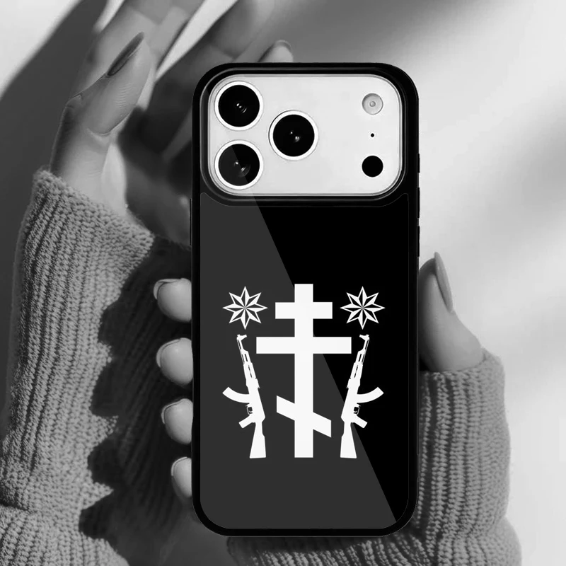 Funda iPhone diseño mafia rusa con águila bicéfala y corona