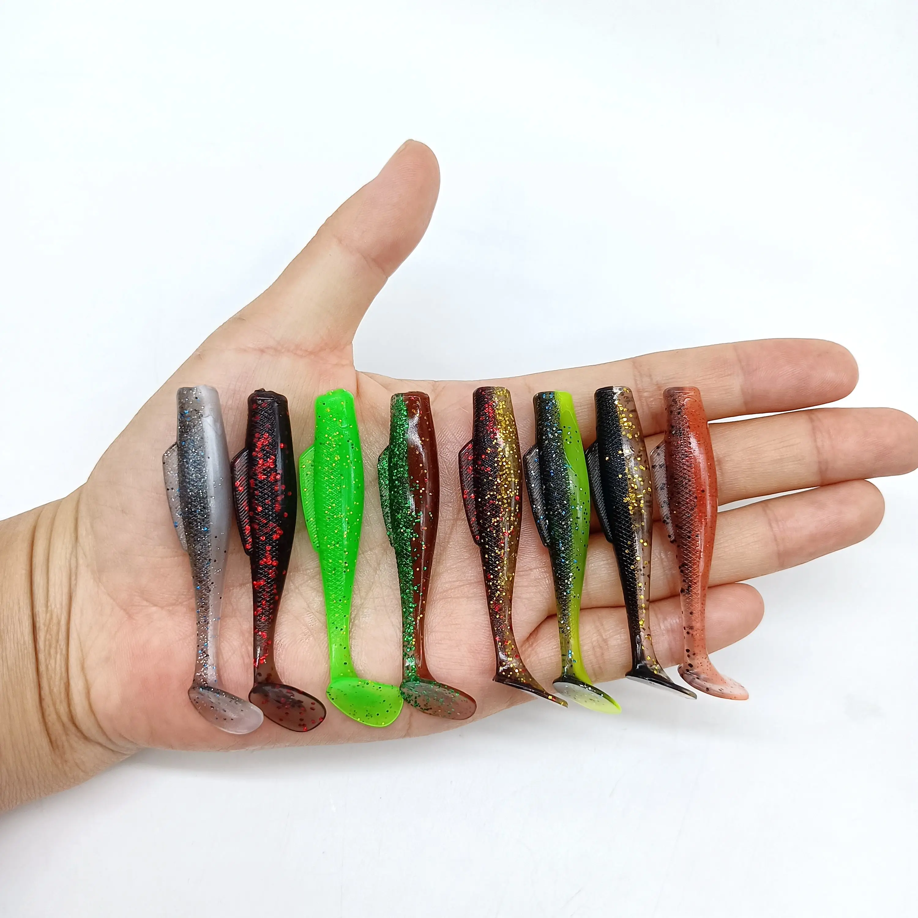 DUODUOYU 6PCS Nieuwe T-Staart Zachte Vissen Lokken 2.3g/67mm Drijvende Swimbait Wobbler Kunstaas siliconen Bass Visgerei