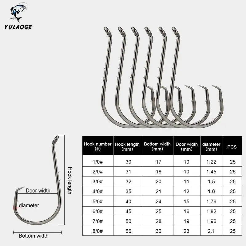 25 uds anzuelo de pesca doble backstab forma de olecrano pesca en el mar antidacoplamiento de largo alcance 1/0 # -8/0 #   materiel de peche 25PCS - imagen 3