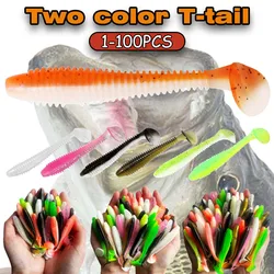 Cebos blandos de silicona para suministros de pesca, cebo de pesca Artificial, productos Wobbler, Kit de peces falsos deportivos, 1-100 Uds.