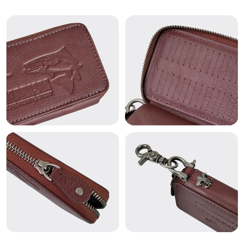 Bolsa de pesca portátil, cuchara giratoria, almacenamiento de cebo, Estuche Duro para señuelos, gancho, plantilla de Metal, bolsa de herramientas de cebo de lentejuelas - imagen 5