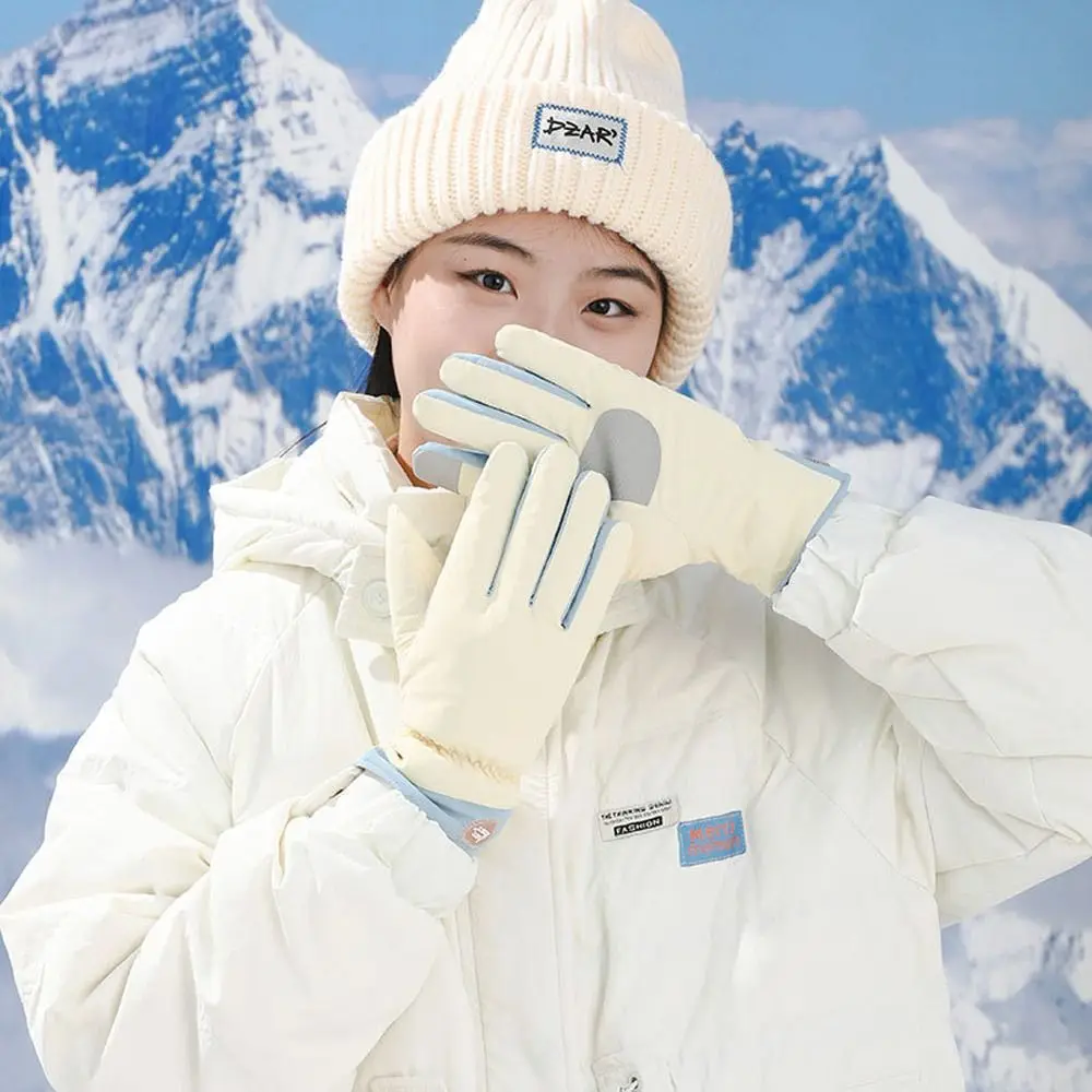 Guantes de nieve duraderos, guantes cálidos de invierno para montar con pantalla táctil, guantes de esquí antideslizantes impermeables para montar - imagen 2