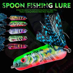 Cucharas metálicas de colores vibrantes – ganchos resistentes para pesca