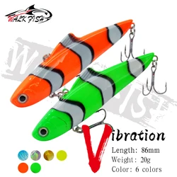 WALK FISH-señuelo de hundimiento VIB, cebo de hielo de invierno, Wobblers para Lucio, lubina, manivela continua, Pesca de fundición larga, vibración de mimbre, 86mm, 20g