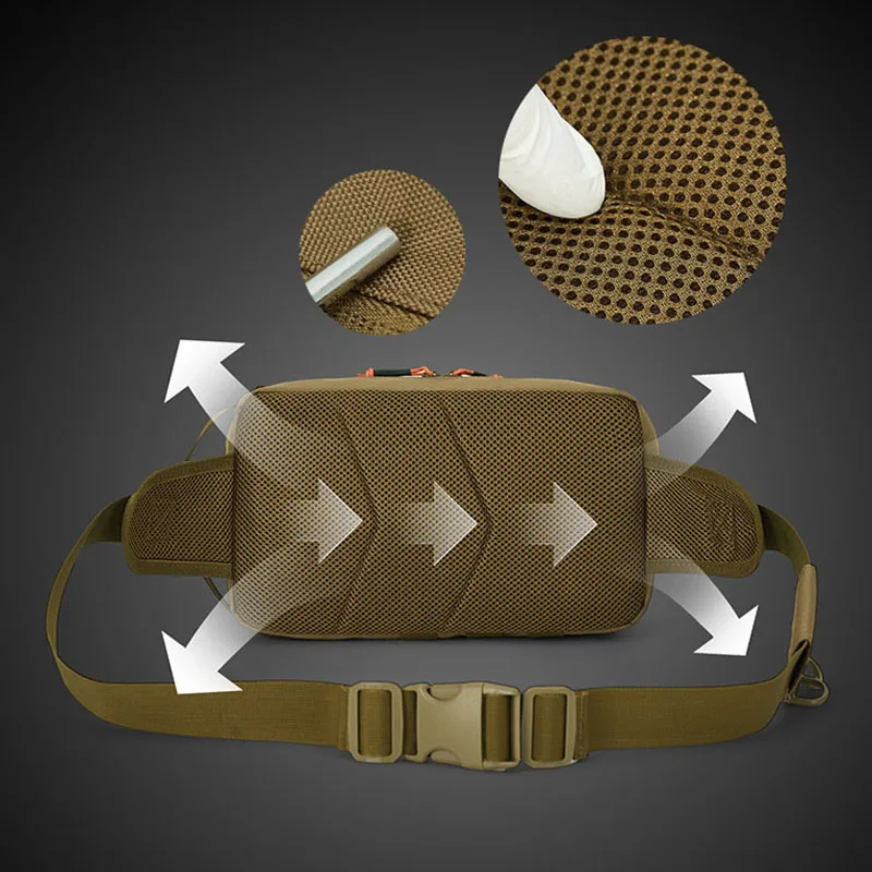 Riñonera de pesca táctica, gran almacenamiento, viajes al aire libre, deportes, escalada, caza, ciclismo, bolsas de pecho, riñonera de pesca con señuelo Molle - imagen 5