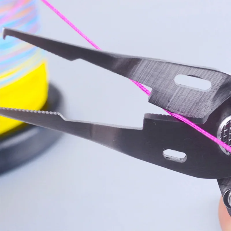 Alicates de pesca pequeños y ligeros de acero inoxidable, tijeras de pesca de mar, herramientas de gancho giratorio trenzado, alicates de pesca, cortadores de anillos divididos - imagen 3