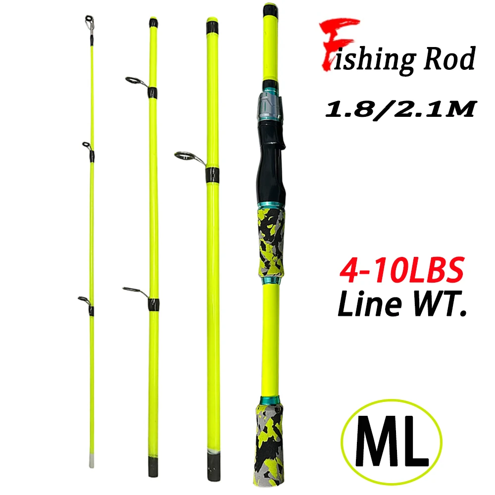 Caña de pescar con señuelo Micro de 4/5 secciones, caña de pescar giratoria de carbono para Baitcasting, señuelo de viaje WT. 3,5g-14g ML Pesca de trucha y luccio 1,8/2,1m