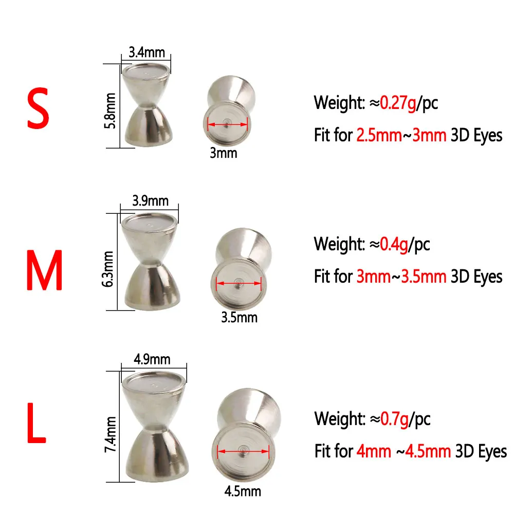 Bimoo, 40 Uds., cuentas de mancuernas de latón hundidas y ponderadas, ojos de barra, Material de atado de moscas para Crazy Charlie, Señuelos de Pesca de agua salada, cebo - imagen 2