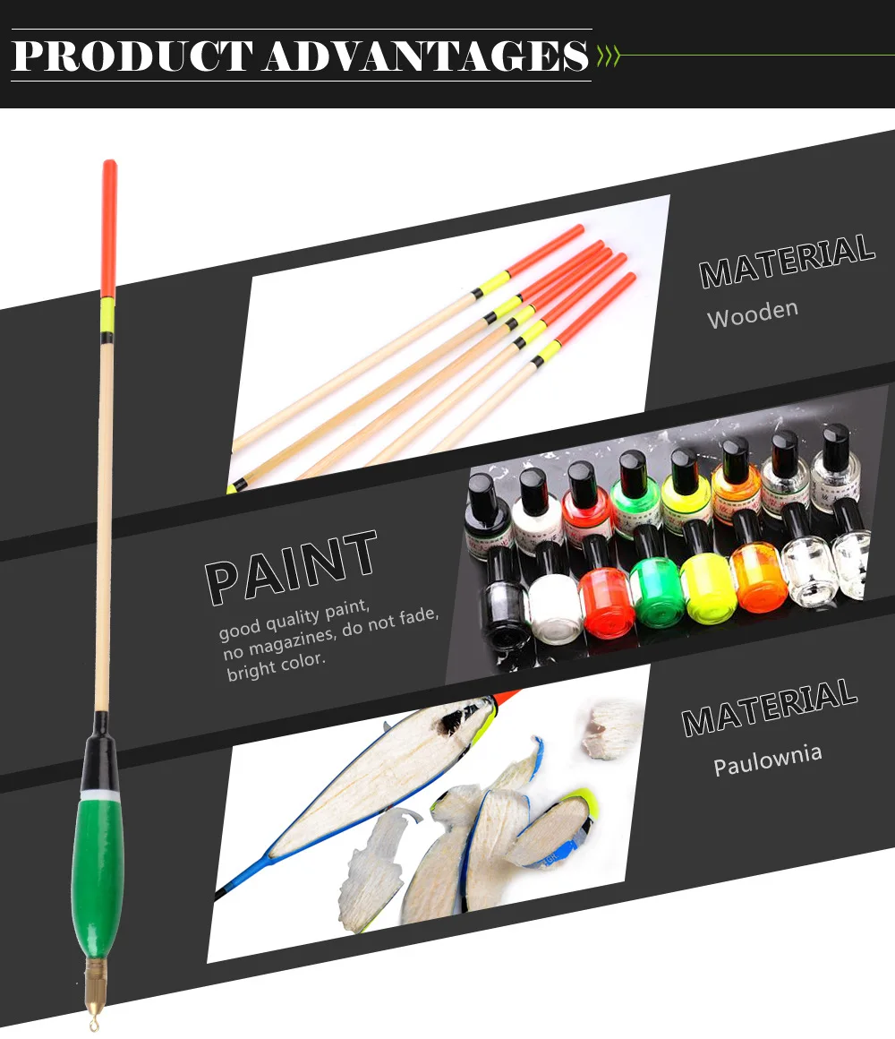 Flotadores de pesca rocosos, 5 piezas, gran flotabilidad, cola audaz, cabeza de cobre, bobber, venta al por mayor - imagen 5