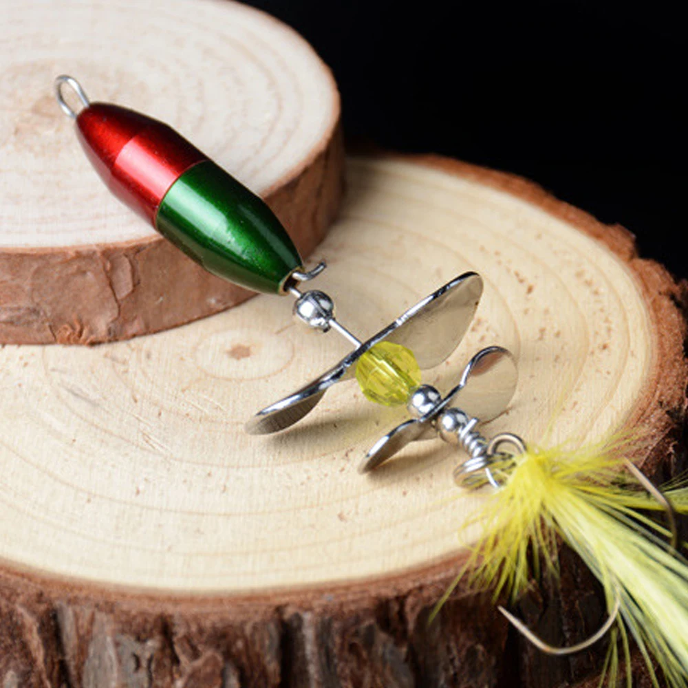 ORJD-señuelo giratorio de pesca con lentejuelas, cebo duro Wobbler de 10g, Whopper Plopper, Swimbait con pluma para pesca de Lucio - imagen 5