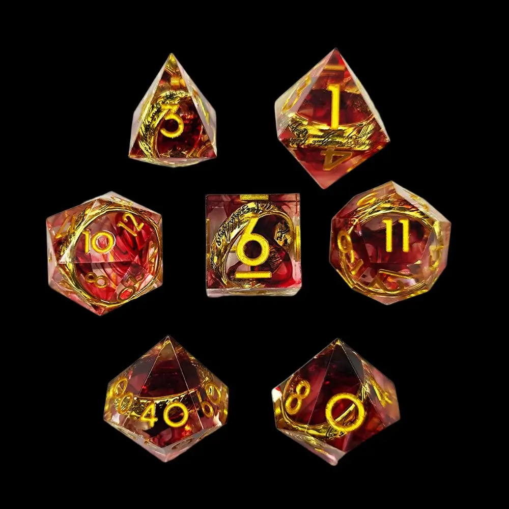 Juego de dados fluidos de resina creativos, dados de esquina afilados poliédricos azules, verdes y morados D4 D6 D8 D10 D12 D20, regalo de dados líquidos - imagen 2