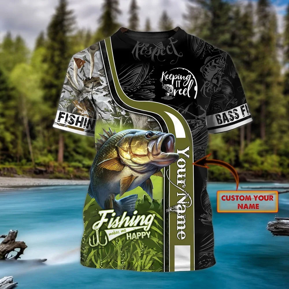 PLstar Cosmos nombre personalizado pesca de trucha 3D completamente estampado camiseta de hombre estilo de verano Casual Unisex camiseta de calle TX279 - imagen 4